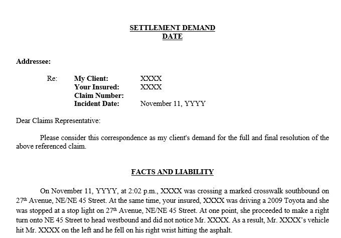 Settlement Demand Letter - MedSum Legal LLC | Medical Records Review